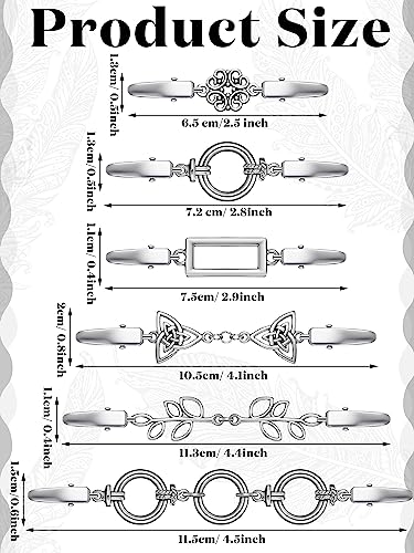 Image of Hicarer 6 Pieces Vintage Shirt Dress Cardigan Clip, Waist Clip for Women, Sweater Shawl Brooch Jacket for Clothing