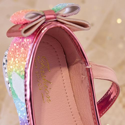 Dress Up Princess Shoes for Toddler Girls Soft Sole Toddler Bow Mary Jane Casual Low Thick Heel Party Shoes3