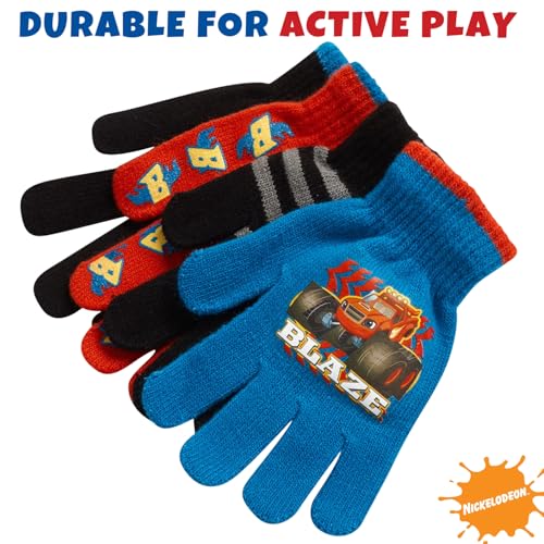 Image of Nickelodeon Boys 4 Pack Mitten or Glove Set: Paw Patrol and Blaze (Toddler /Little Boys)