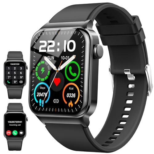 Reloj inteligente para hombre y mujer, 1,85 pulgadas, HD, Bluetooth, efectuación/respuesta de llamadas, 110 + reloj inteligente deportivo con pulsómetro, podómetro, SpO2/sueño, impermeable IP68
