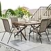 LIFERUN Gartenstühle Stapelstuhl Camping Stapelbar Hochlehner Terrassenstuhl Textilene Stahlgestell für Gärten Innenhöfe Balkone Restaurants 150 kg Belastbar 54 x 69 x 93cm (4pcs, Flachsbraun)