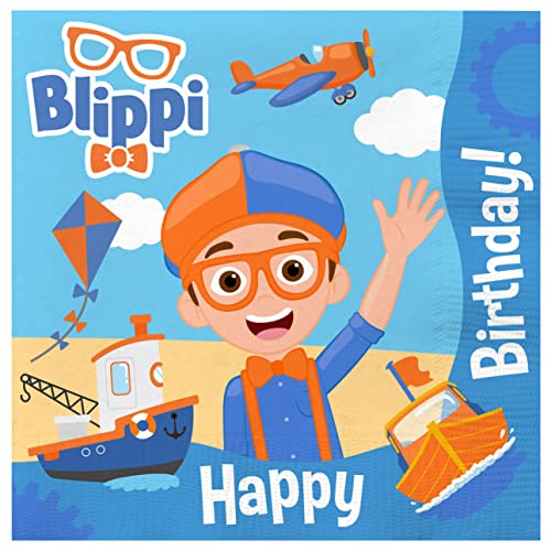 Treasures Gifted Officially Licensed Blippi Birthday Party Supplies - Pack of 32 Napkins - Blippi Birthday Party Decorations