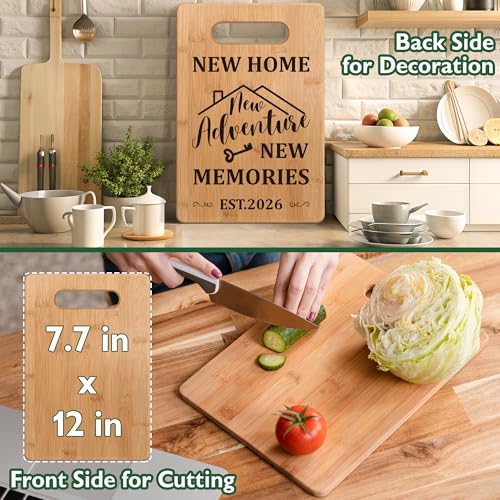 Image of Housewarming Gift for New House Homeowner, House Warming Gifts New Home 2026 Cutting Board Gift, First Home Gift for Neighbor, Realtor Closing Gifts for Home Buyers New Home New Adventure New Memories