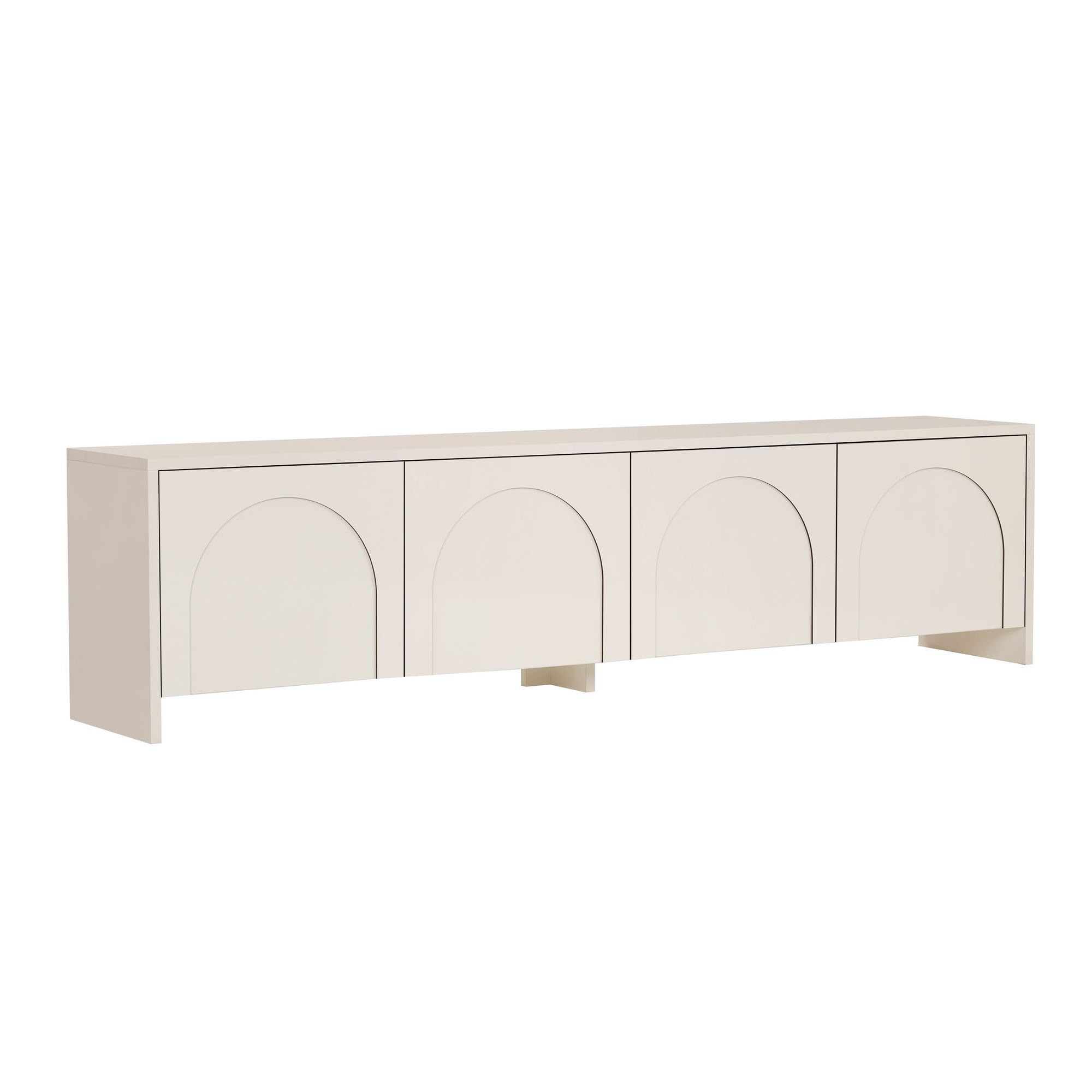 HABITAT ET JARDIN Meuble TV en Bois Aurelia - 180 x 32 x 45 cm - Crème