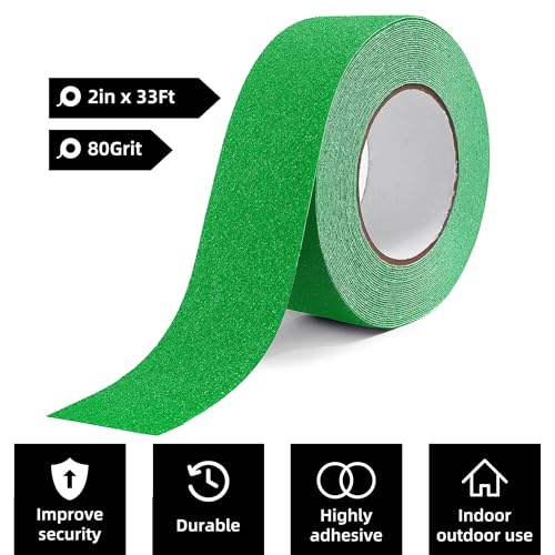 Image of Reniteco Anti Slip Tape - 2 inch x 33Ft, Green Heavy Duty Grip Tape - High Adhesion & Waterproof, No Residue Removal for Outdoor Stairs, Tile, Shower, Bathtub - Extra Grip Safety Tape