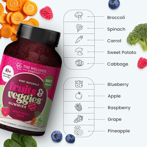 The Wellness Company Kids Naturals Fruits & Veggie Gummies – Daily Nutrition Support | 120ct (2 Month Supply) - Image 5