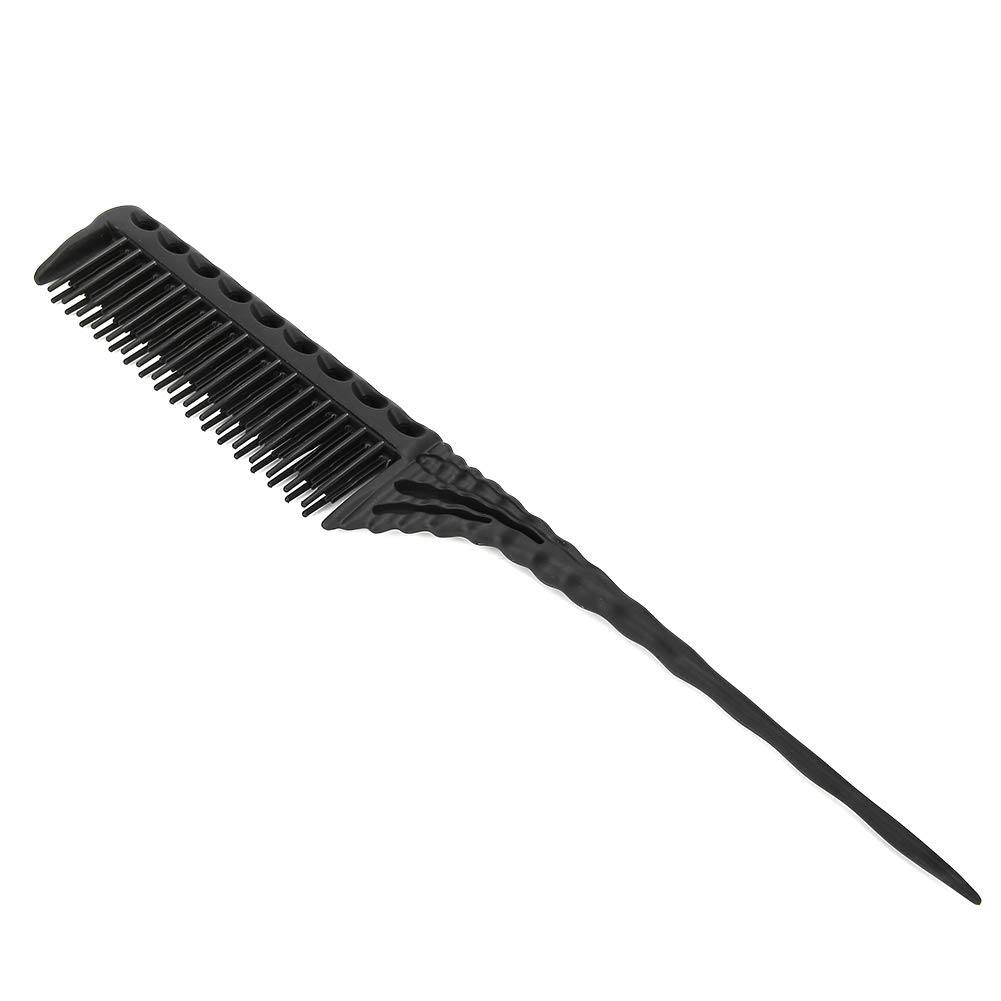 Peigne CS Beauty Noir à Dents Larges - Longueur 21cm, Plastique, Pour Tous Types De Cheveux