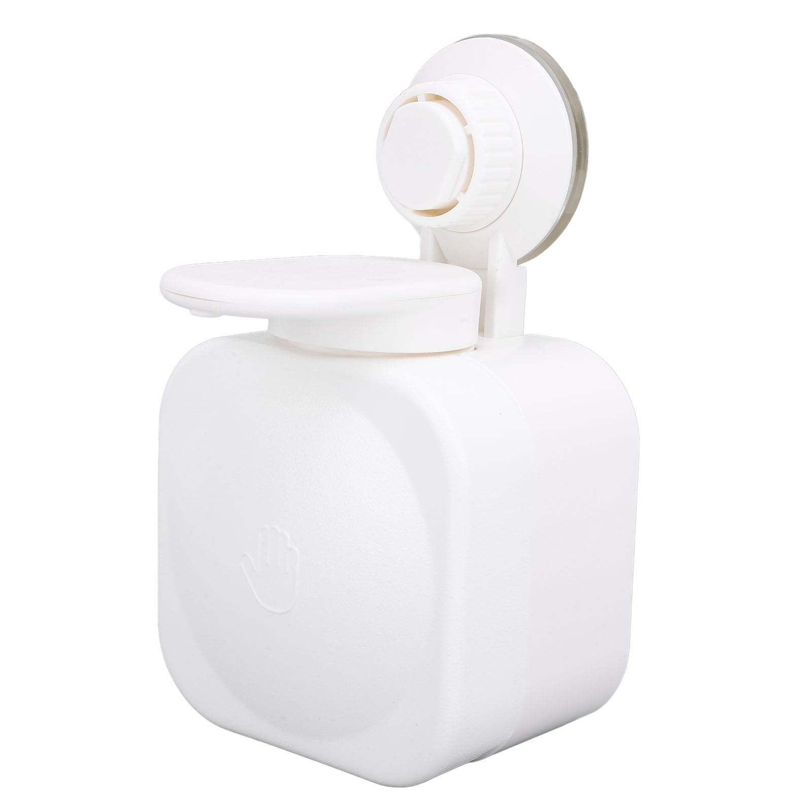 Dioche Wall Mounted Suction Dispenser, No Drill Load Capacity 3KG Wall Mounted Plastic Press Bottle for Bathroom Kitchen Sinks (White)