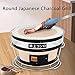 Japanese Charcoal Grill - Portable Round Barbecue Cooker for Camping & Home - Tabletop Charcoal Stove for Authentic BBQ Flavors & Outdoor Cooking.