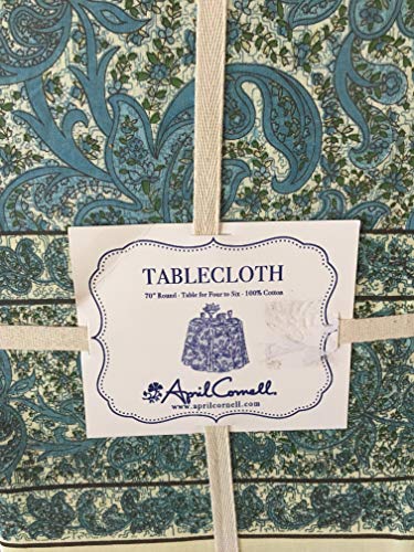 April Cornell Blue Paisley Tablecloth 70" Round