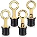 Threan 4 Pieces Brass Snap Handle Drain Plug Boat Drain Plug Brass Handle Rubber Plug for 1 Inch Diameter Drains