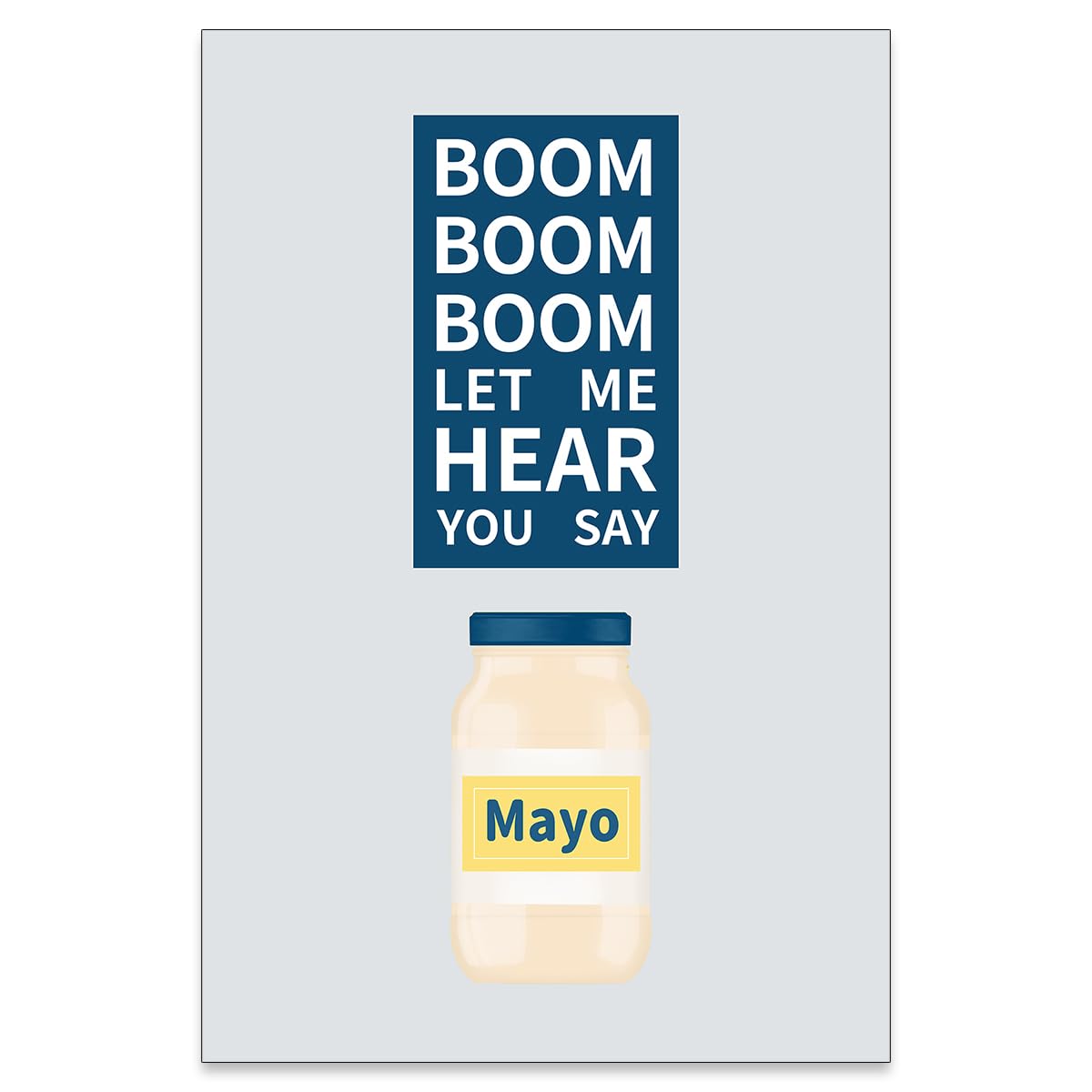 Kitchen Canvas Wall Art Vintage Mayonaise Jar Prints Funny Kitchen Signs Painting Pictures Posters Modern Culinary Artwork for Home Dining Room Decor 24x36in Unframed