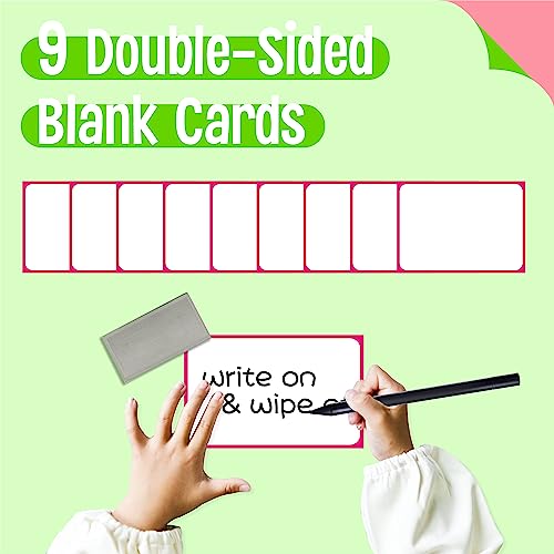 Kids Visual Schedule Calendar Chart, Daily Chore Routine Chart with 88 Double Sided Cards (77 Pre-Printed & 9 Dry Erase Blank Cards) Toys for Autistic Children Age 4-7 ADHD Tools (2 Metal Hooks) - Image 6