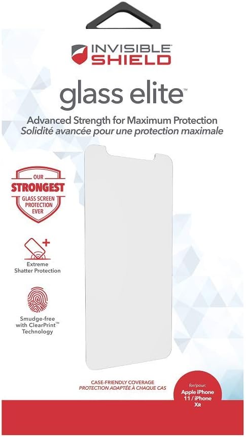 ZAGG InvisibleShield Glass Elite Screen Protector for Apple iPhone 11- Anti-microbial, Impact Protection, Smudge Free, Scratch Resistant