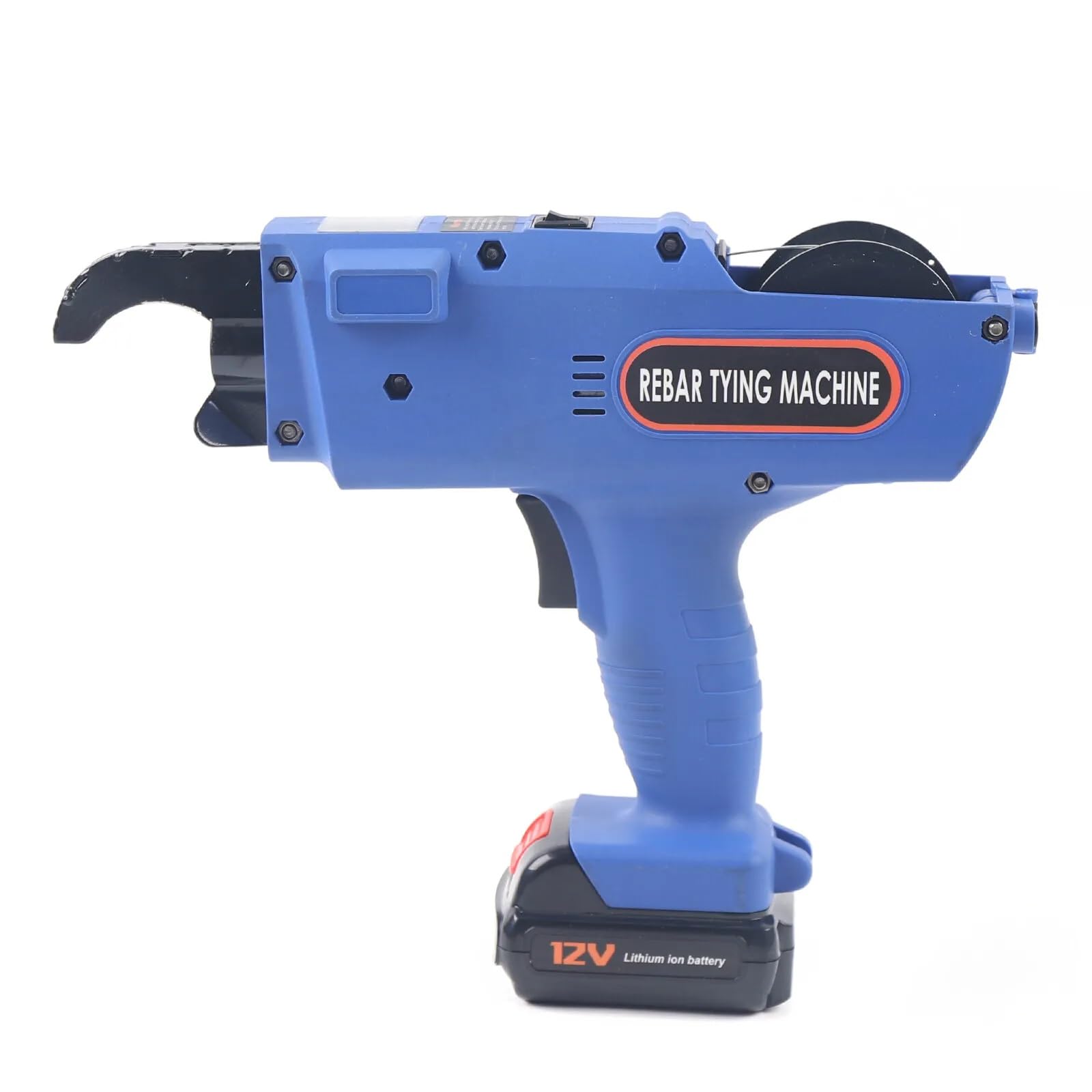 Rebar Tier Bindemaschine 8-34 mm Stahl Bindemaschine, Automatische Hand-Bindemaschine Werkzeug mit 2 Batterien, 12 V wiederaufladbare Umreifungsstufe (blau)