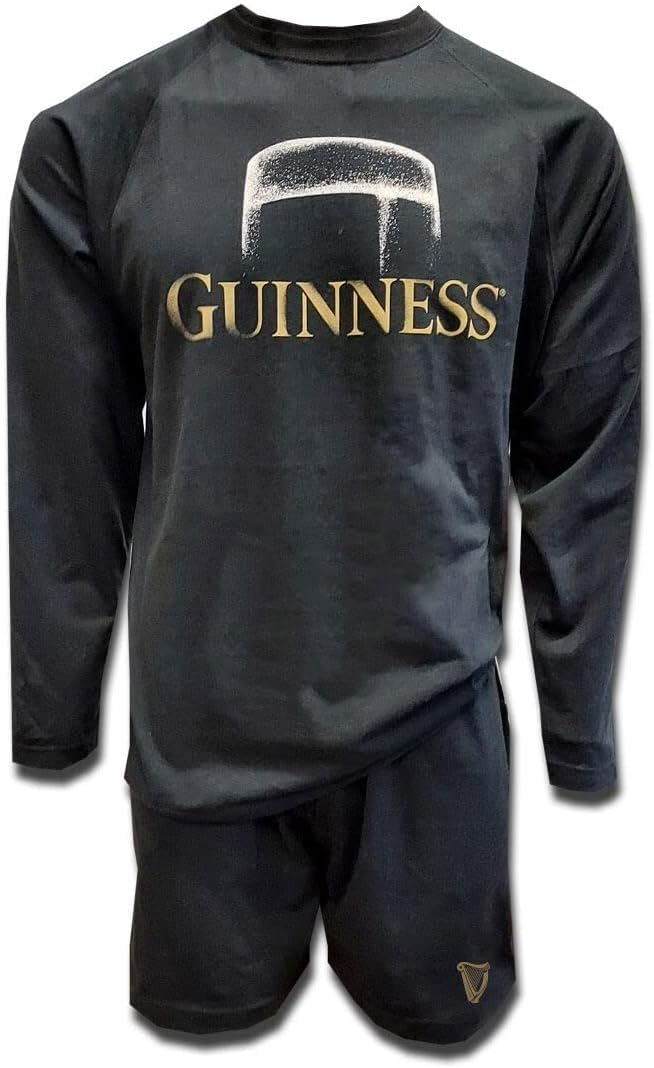 Traditional Craft Limited Guinness Pyjamas Set With Pint Design, Black Colour XXL