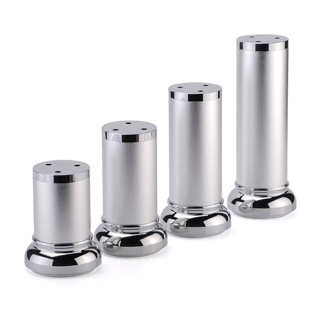 ROONC Adjustable (0-20mm) Furniture Legs, Metal Table Legs/Sofa/Cabinet Replacement Feet, DIY Hardware Accessories, With Screws