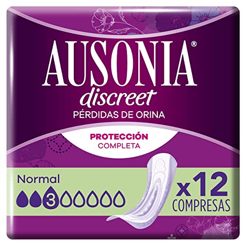 Ausonia Discreet Compresas Incontinencia Mujer, Normal, 12 Unidades, Protección Completa que Apenas Notarás