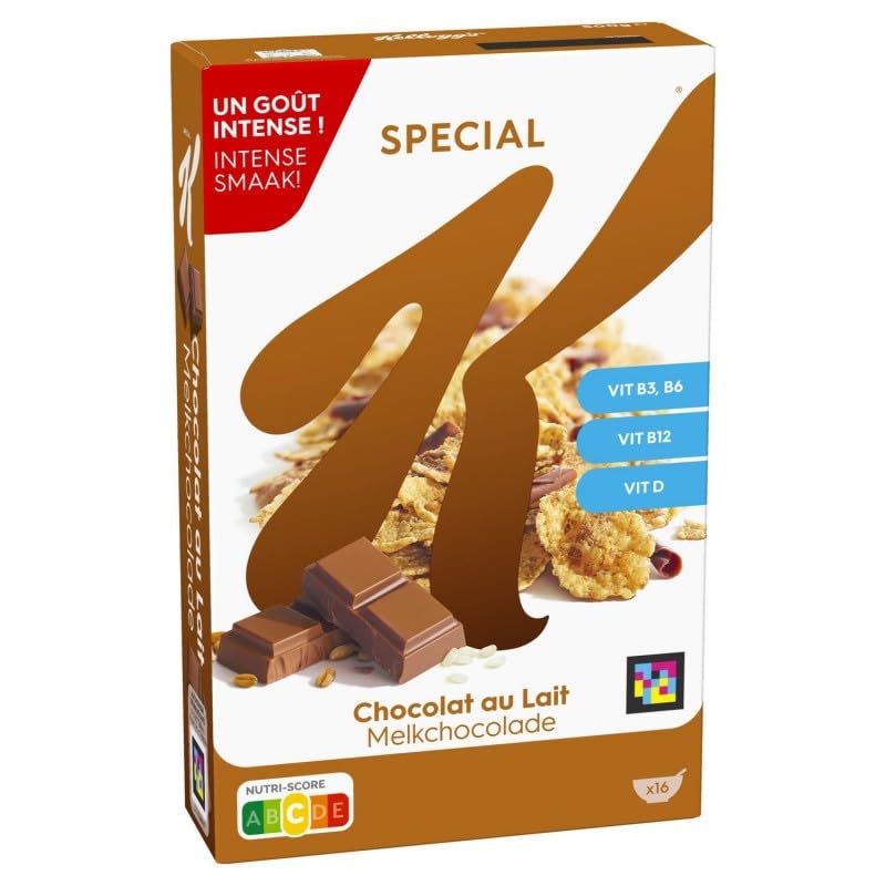 Kellogg's Spécial K Chocolat au Lait 500g - Céréales Gourmandes Riche en Fibres pour un Petit Déjeuner Sain et Délicieux - Le Lot De 3