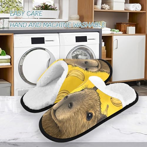 Men Women Winter Yellow Banana Capybara Family Bedroom House Slipper Non-Slip Warm Resistant Slippers3