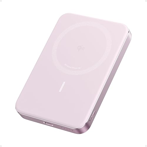 Anker MagGo Power Bank, Ultra-Slim 10,000mAh Magnetic Battery Pack, Qi2 Certified 15W Ultra-Fast MagSafe Compatible Portable Charger, Ergonomic Design, for iPhone16/15/14/13/12 Series Only - Pink