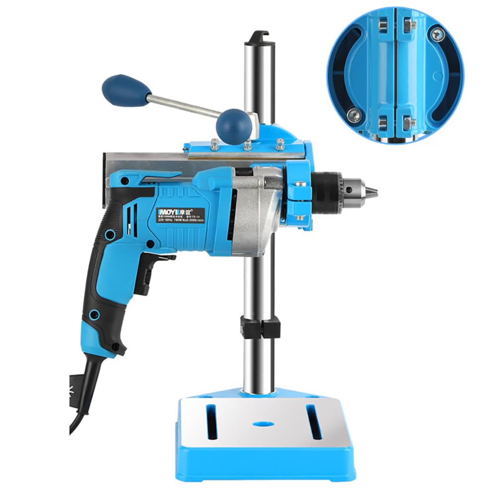 Supporto per Trapano Elettrico Manuale ad Alta Precisione, Supporto per Trapano da Tavolo, Supporto per Trapano Verticale Rotazione di 90 ° Campo di Serraggio 38-50mm