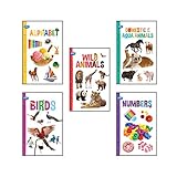 Navneet My Small Board Book Alphabets, Birds, Wild Animals, Domestic And Aqua Animals & Numbers Combo of 5 Books