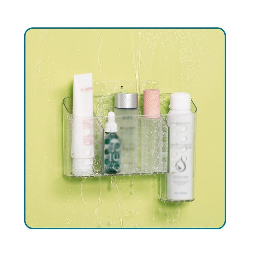 Portaspazzolini Portaspazzolino da bagno a parete in plastica trasparente portadentifricio con scatola di scarico Porta Spazzolino da Denti(L23cm)