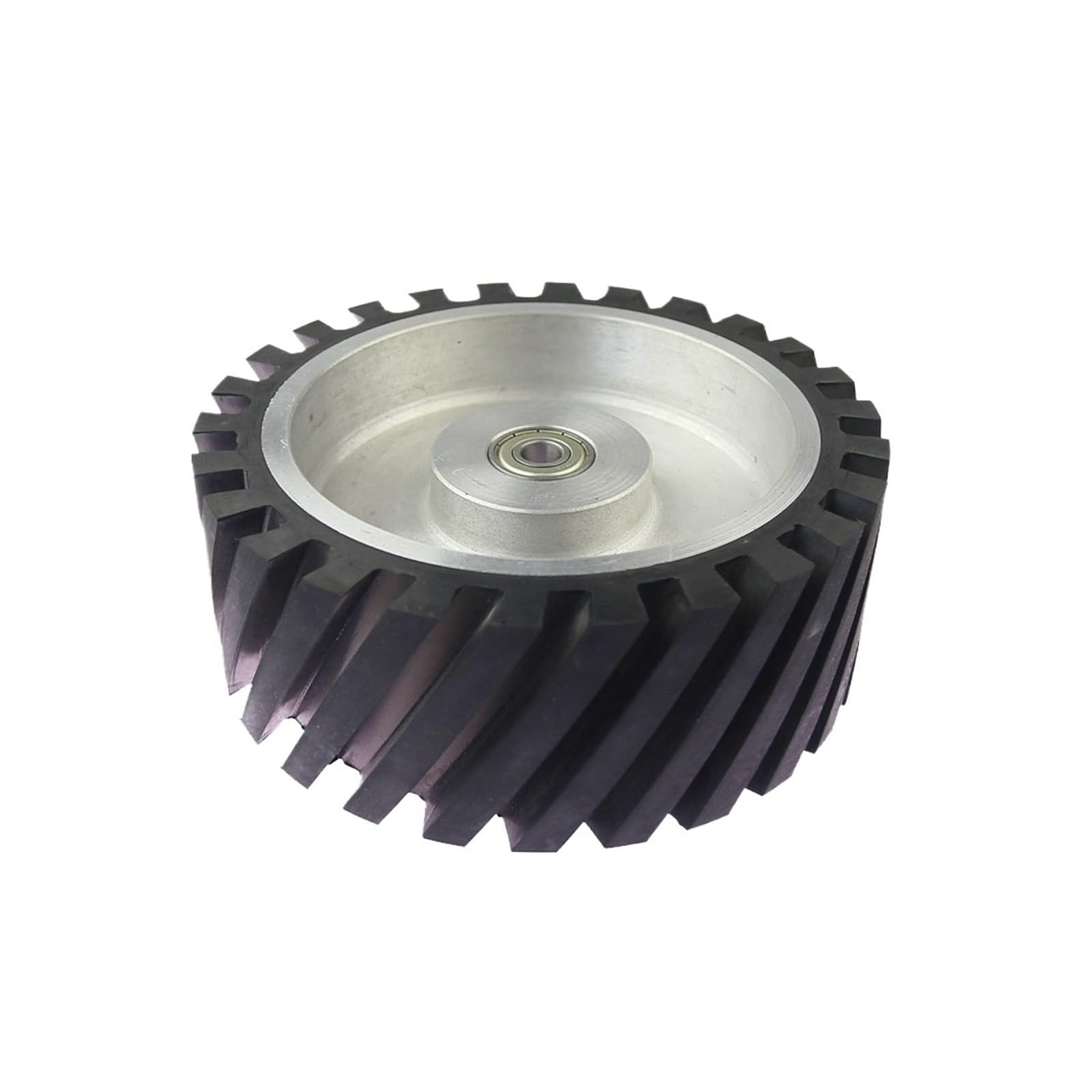 Roue de contact en caoutchouc dentelée 200 x 75 mm, équilibrée dynamiquement, for ponceuse à bande(6004 installed 20,Medium 70A)