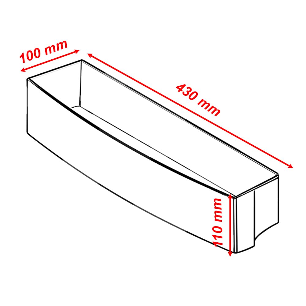 Balconcino Porta Bottiglie Scaffale Frigo 430 x 100 x 100 mm Per Frigorifero Congelatore Compatibile con Electrolux Compatibile con Rex per modelli: FI22 FI260 Ed Ulteriori