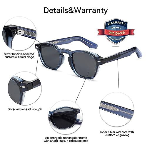 VANLINKER Retro Small Square Sunglasses for Men Women Thin Cube Shades Vintage Slim Frames Intellectual Style VL97744