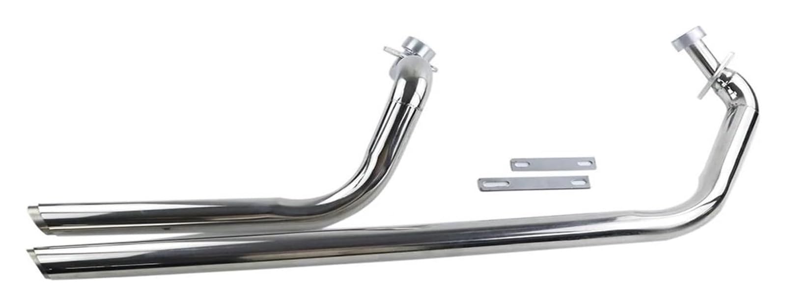 Für Yamaha Für Virago 750 XV 1100 S Für Spezielles XV750 XV1100 Motorrad Ganzjähriges Dual-Full-System-Schalldämpfer-Schalldämpfer-Auspuffrohr Motorrad Slip On Auspuff(XV1100 Chrome Type B)