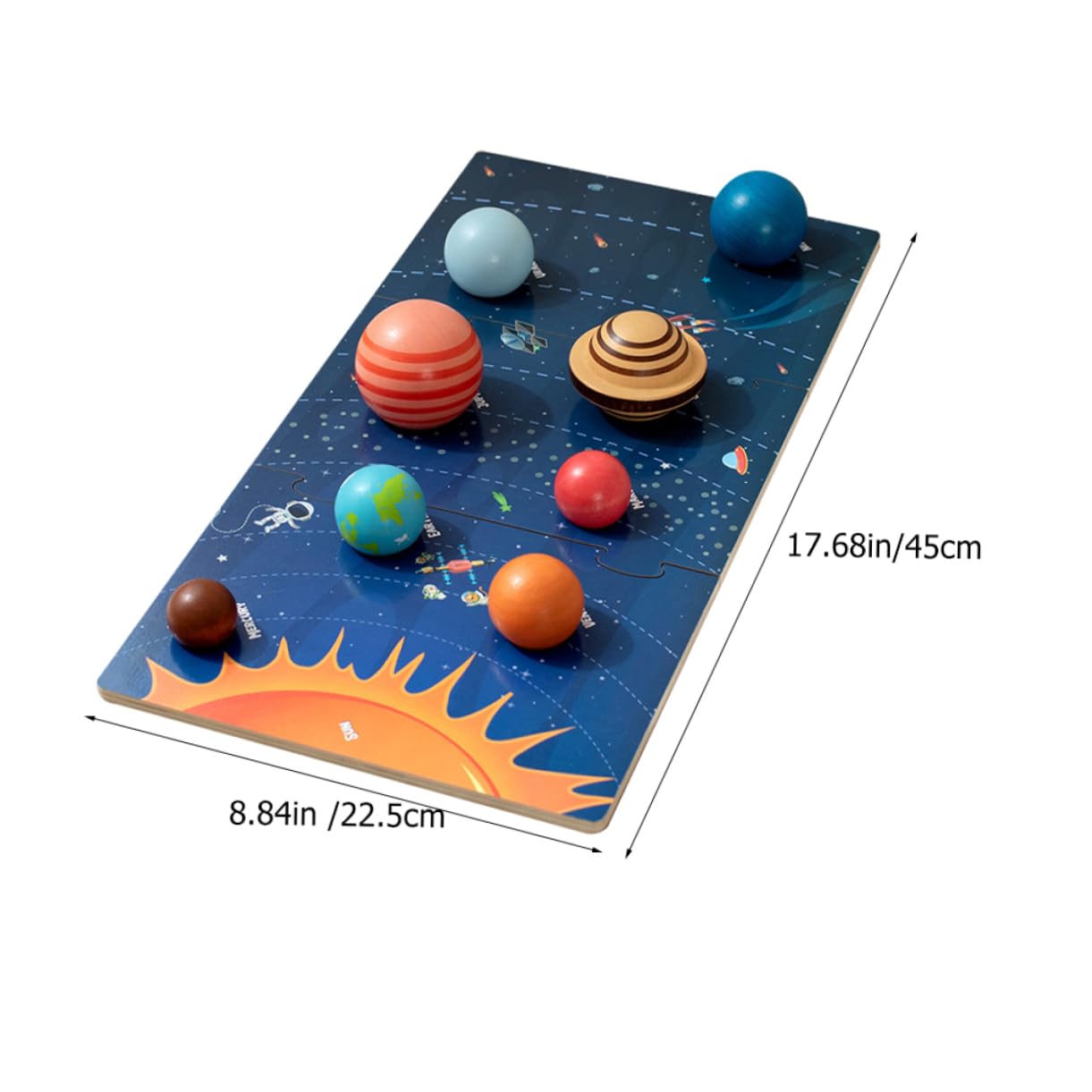 Bloques Cognitivos Planetarios en Madera, 1 Juego Infantil para Niños | Preescolar, Piezas Grandes y Superficie Lisa, Diseño Integrado, Mejora Habilidades de Aprendizaje en Aula