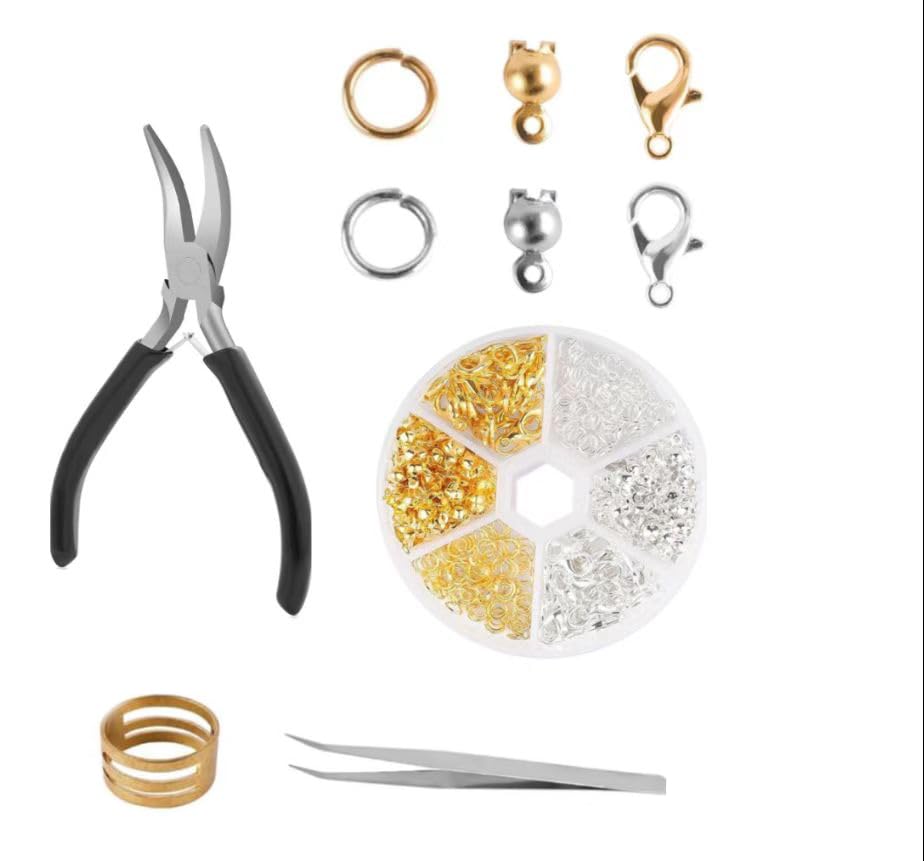 340 Gold and Silver Jump Rings with Jump Ring Opener Tool for Jewelry Making and Necklace Repair 6/8/12mm Attachment Rings