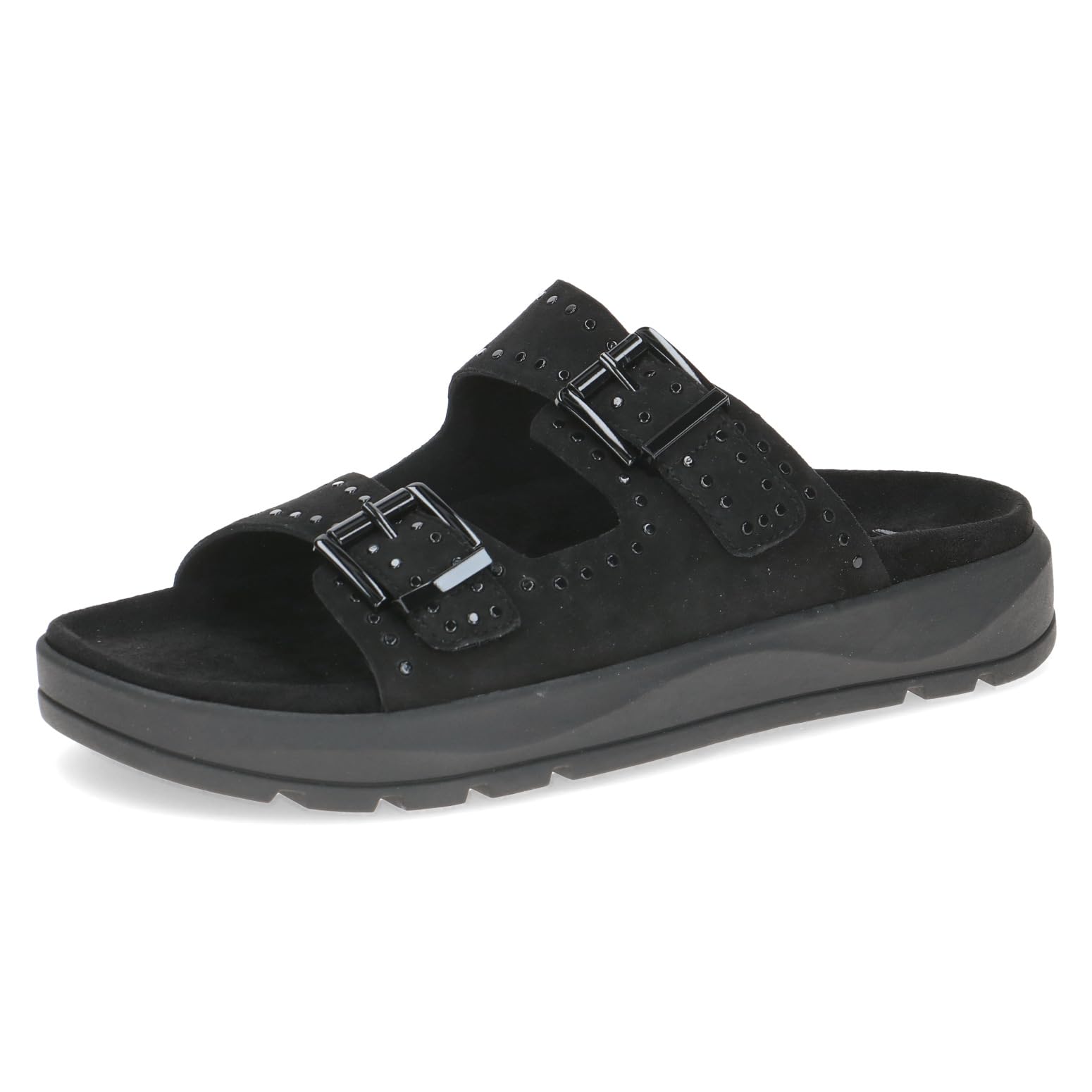 Caprice Women's Leather Sandal, Black (Black Suede), 6.5 UK