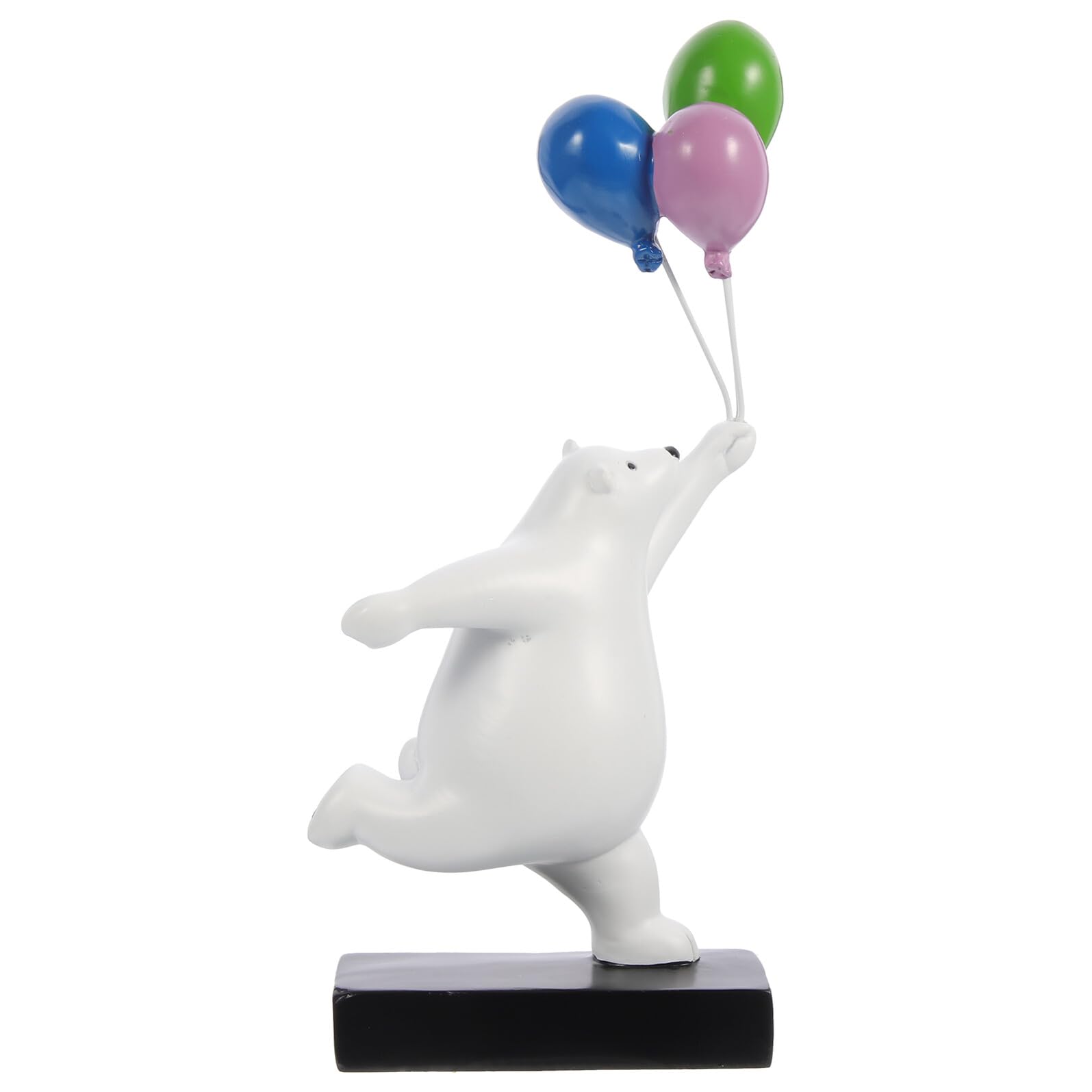 SHINEOFI Statuetta Orso in Resina Palloncino Decorazione da Tavolo Vivace per Casa e Ufficio, Ornamento Artistico Unico per Soggiorno e Camera da Letto, Accessorio Decorativo Creativo