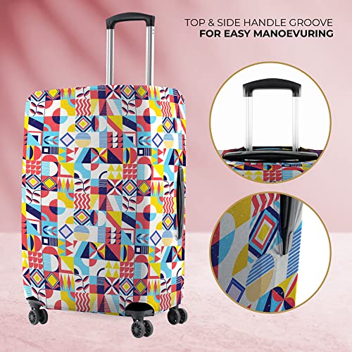 Image of Nasher Miles Polyester 55 cm (20 Inch) Small Protective Luggage Cover - Block Design