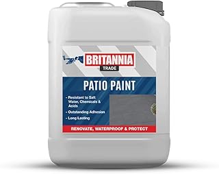 AQUASHIELD Britannia Paints Patio Paint - Revives and Transforms Patios and Outdoor Spaces - Exterior Floor Paint for Concrete, Stone, Slabs, Paving and Patios (Dark Grey, 2.5 Liters)