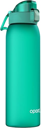 Miniatura 13 de Opard Botella de agua de plástico de 32 onzas apta para lavavajillas, tapa abatible a prueba de fugas, Tritan sin BPA, botella de agua deportiva