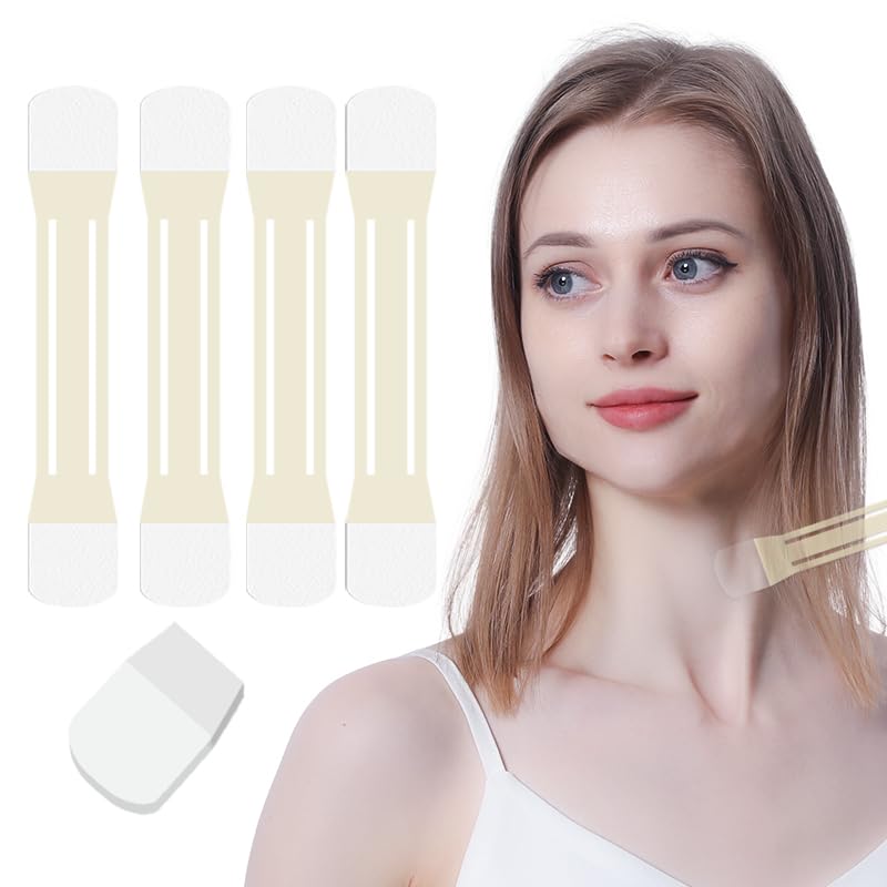 Neck Lift Tape - 20 Pcs Invisible Adhesive Patches with 4 Support Bands, Instant Neck Firming for Sagging Skin & Double Chin, Medical Grade Wrinkle Reduction Tape，Home Use Anti-Aging Skin Care