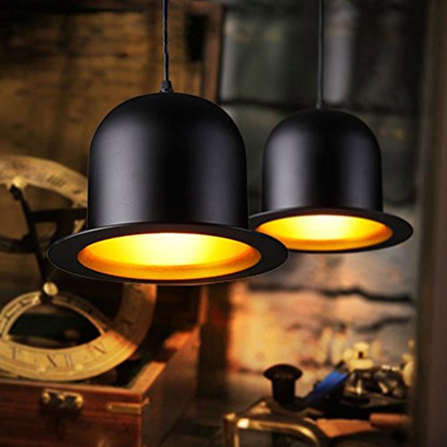 Lustre industriel métal noir et suspension d'art géométrique