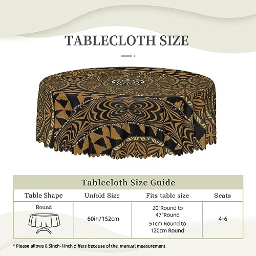 Nappe ronde 150 cm Tapa Honu en polyester imperméable - 5