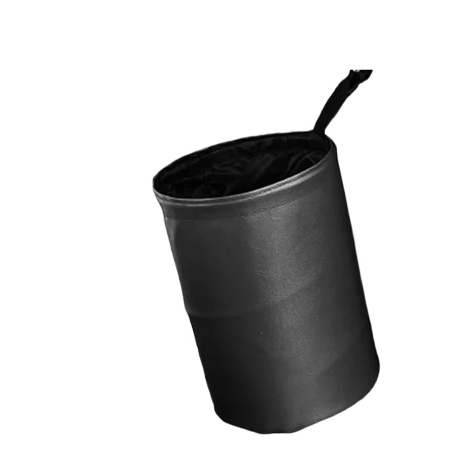 BHGMGEBLV Car Bin Collapsible Car Rubbish Bin Black Leather Portable Multifunctional Hanging Waterproof Storage Bag(16 * 20cm) Cars Trash Can