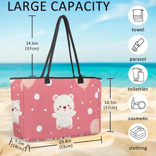 Large Beach Bag for Women, Colorful Sharks Pattern Travel Tote with Pockets Waterproof Shoulder Handbag4