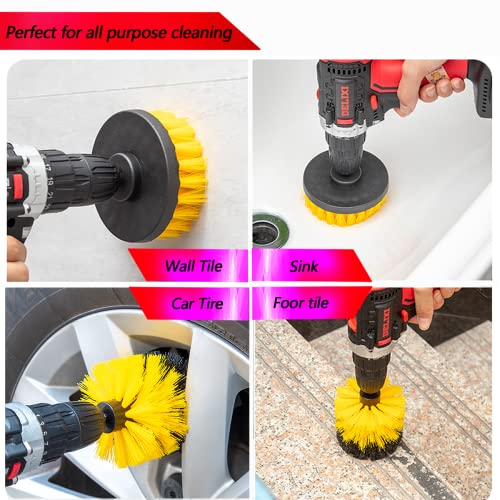 Drill Brush for Cleaning, 20Pcs Drill Brushes Set, Power Scrubber Attachment Kit for cleaning Bathroom, Kitchen, Sink, Tub, Floor/Wall Tile, Grill, Boat/Car wheel all Surfaces, Fits Most Drills - Image 5
