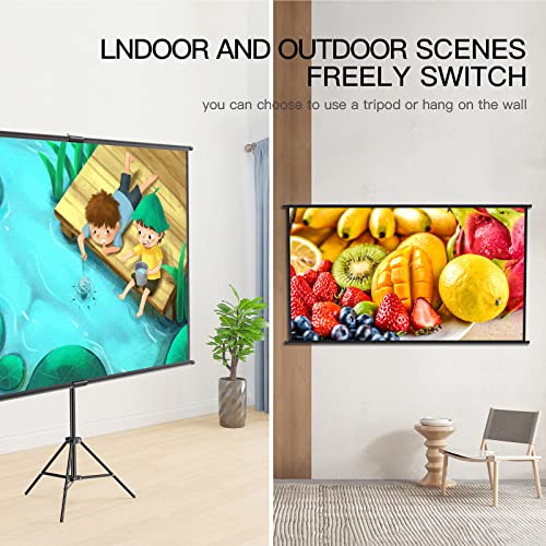 Projection Screen with Stand 100 Inch Portable Projection Screen 16:9 4K HD Rear Projection Movie Screen with Carrying Case for Indoor Outdoor Home Theater Backyard Cinema Travel (100 inch)… by HaydensJoy - Used condition - Image 4