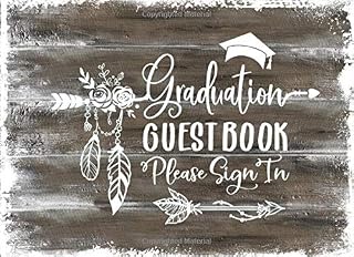 Graduation Guest Book: Rustic Wood Graduate Day Guestbook For Boho Girls Women Students- Blank Unlined Pages To Write, Sign In - Keepsake Message Journal Book College, High School, University Party