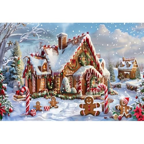 3.5x2.5m Casa di marzapane Fondali fotografici Pan di zenzero Canna di caramella Paese delle Meraviglie Dolce Di Natale Sfondo Ragazzo Ragazza Festival Festa a tema inverno Foto Sparare