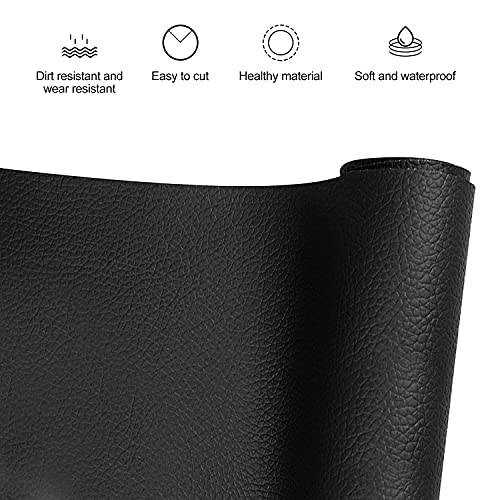 Image of SIA VENDORS? Leather Repair Tape Self-Adhesive Leather Repair Patch For Sofas, Waterproof Leather Patches For Couch, Leather Sticker Patch Kit for Couches, Furniture,Bags,Purse (Black, 12 X 24 Inches)