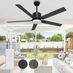 BECLOG Ceiling Fan with Light, 60″ Ceiling Fans with Remote Indoor Outdoor DC Motor Modern Ceiling Fan with Light LED for Dining Room, Bedroom, Kitchen, Living Room, Patios, Farmhouse
